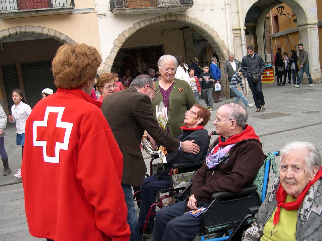 Lliurament de roses als avis de la Creu Roja - Foto 13802570