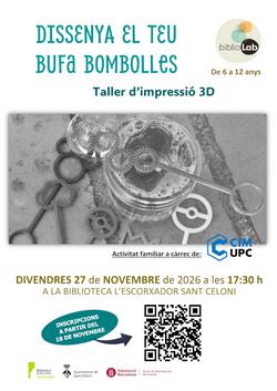 Cartell BiblioLab Bufa bombolles