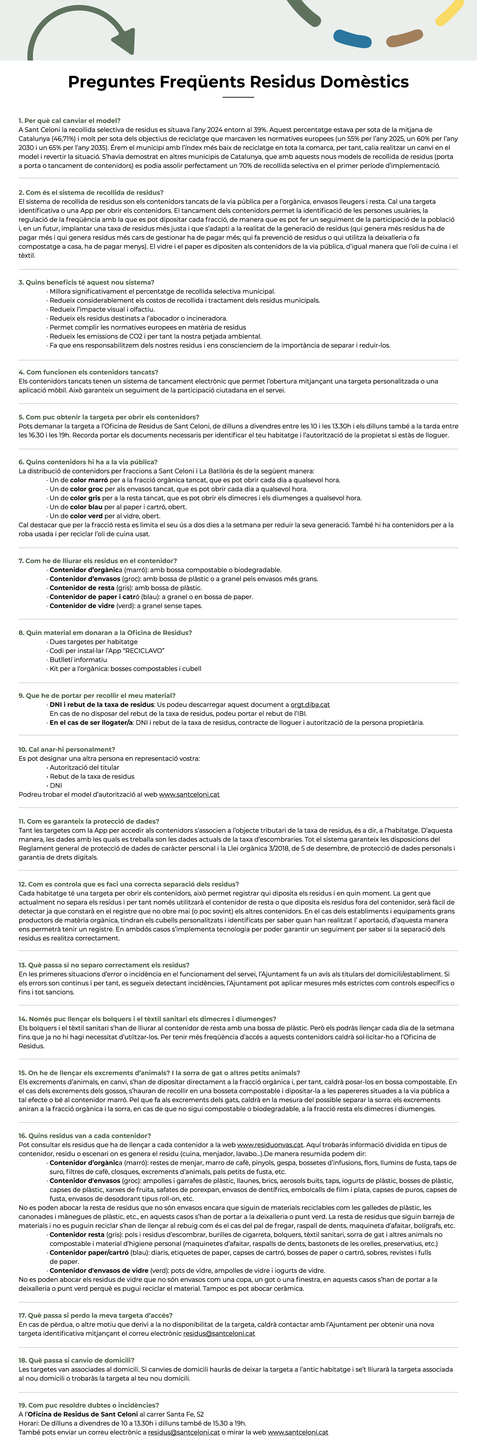 FAQS Dom&egrave;stics