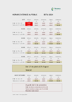 Estiu 2024 Atenció al públic