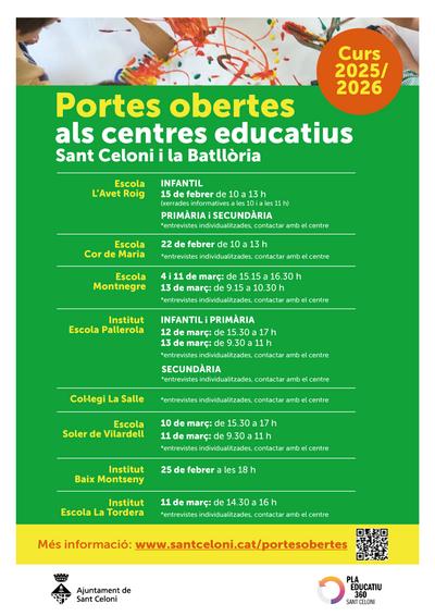 Cartell Portes obertes centres educatius