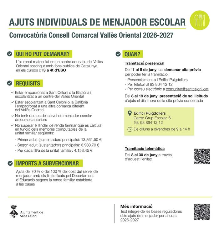 ajuts menjador