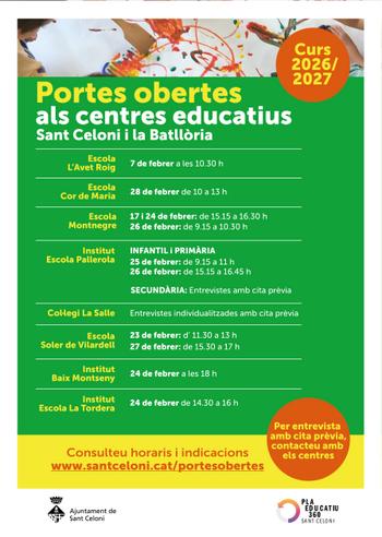 Portes Obertes Centres educatius